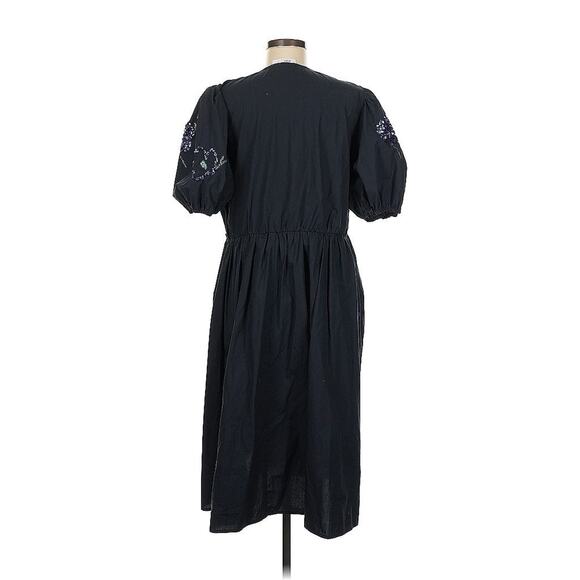 Anthropologie soonsu Dress Wrap Navy Embellished Cottagecore Preppy Sz 40 Us 10 - Picture 3 of 5